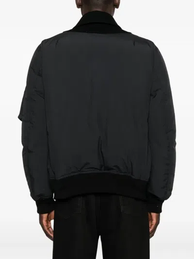 Sacai Double-breasted Wool Jacket In Black