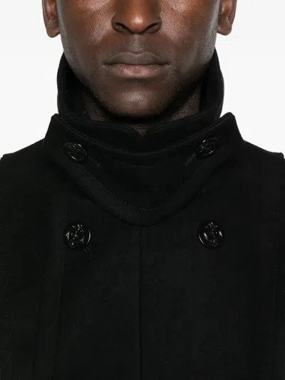 Sacai Double-breasted Wool Jacket In Black