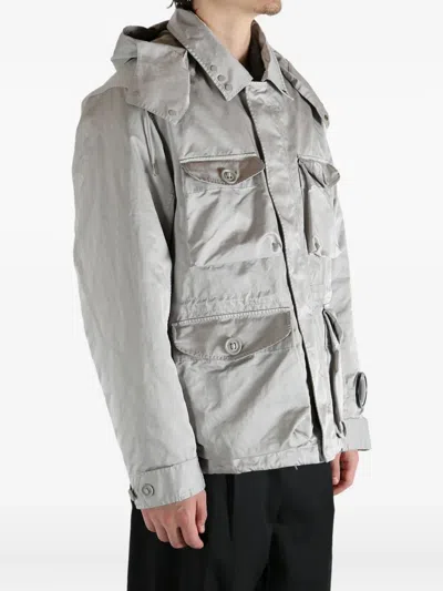 C.p. Company Micro Kei Hooded Multi-pocket Jacket In Gray