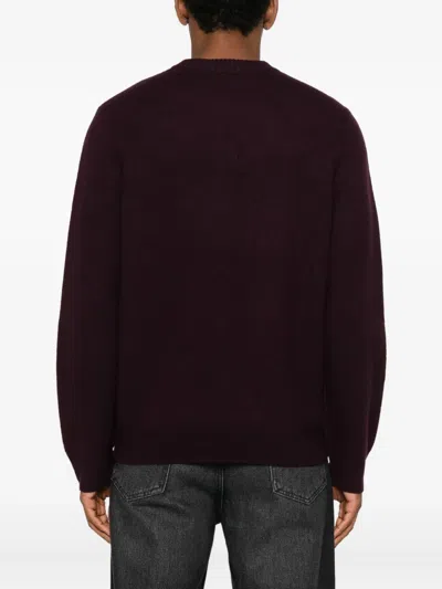 Apc Plum Wool Jay Sweater In Burgundy