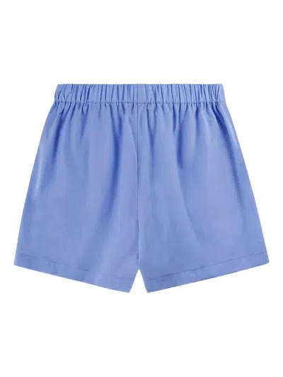 Sporty And Rich Crown Tennis Embroidered-logo Shorts In Blue