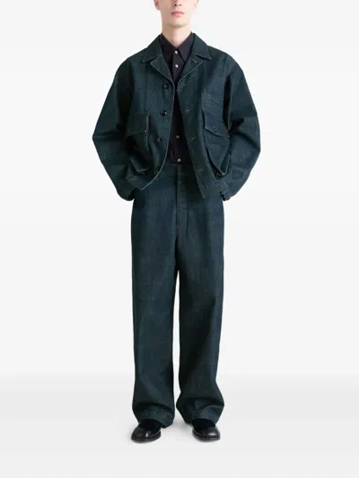 Lemaire Adjustable-strap Jeans In Blue