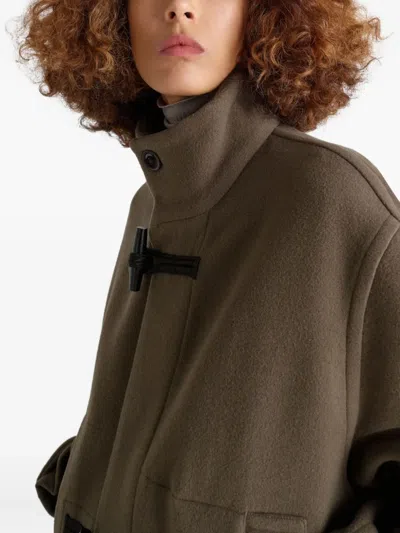 Lemaire Taupe Short Duffle Coat In Brown