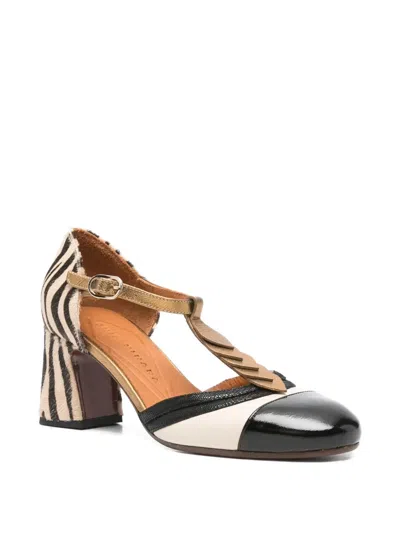 Chie Mihara 60mm Zebra-print Panelled Pumps In Neutral
