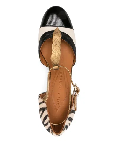 Chie Mihara 60mm Zebra-print Panelled Pumps In Neutral