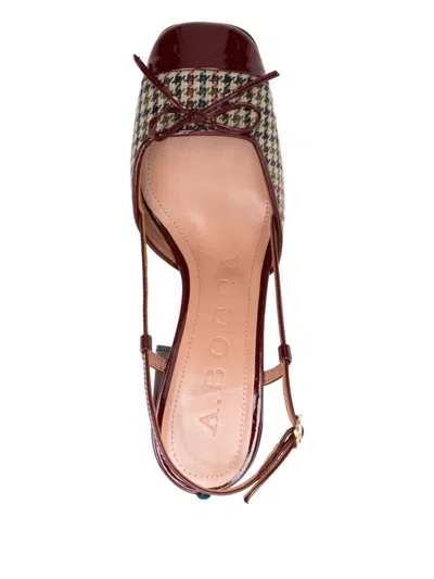 A.bocca Houndstooth-bow Pumps In Brown
