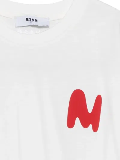 Msgm Logo-print T-shirt In White