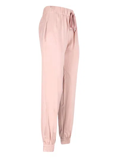 Sa Su Phi High-waisted Silk Blend Athletic Pants With Drawstring Closure In Pink