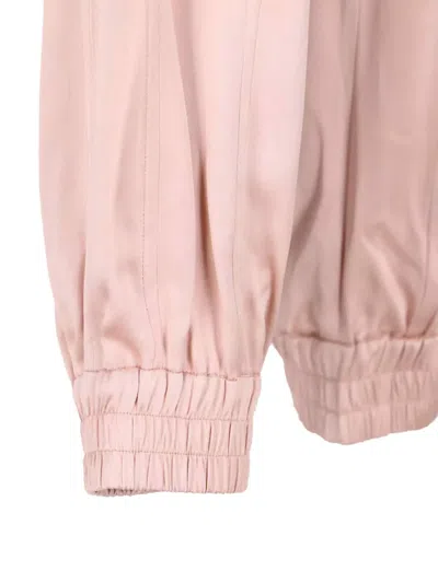 Sa Su Phi High-waisted Silk Blend Athletic Pants With Drawstring Closure In Pink