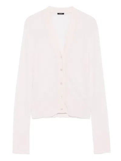 Joseph Button-front Long-sleeve Cardigan In Pink