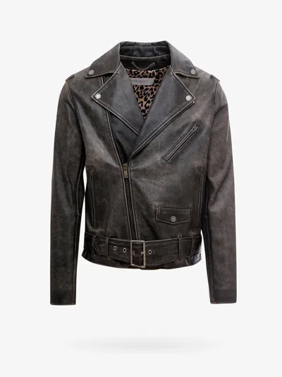 Golden Goose Biker Jacket In Black