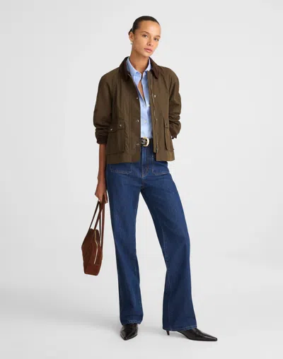 Madewell Waxed Zip-front Jacket In Brown
