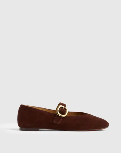 Madewell Remy Puffy Buckle Mary Jane Flats Chocolate Raisin In Brown