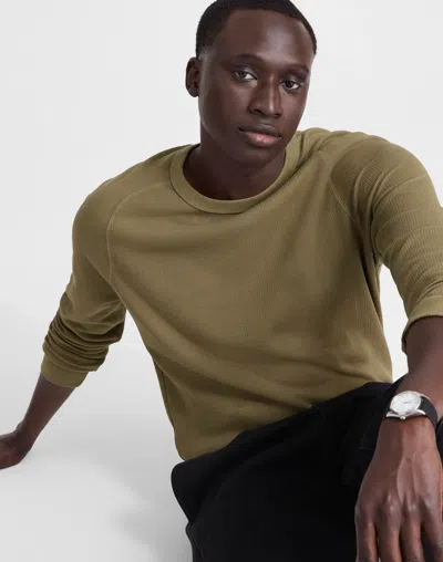 Madewell Textured Long Sleeve T-shirt In Green