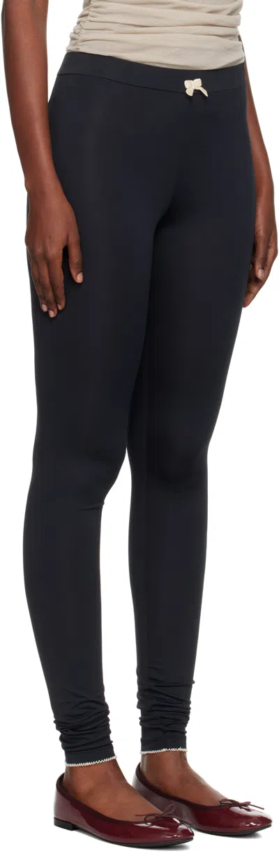 Caro Editions Black Jersey Leggings In Black