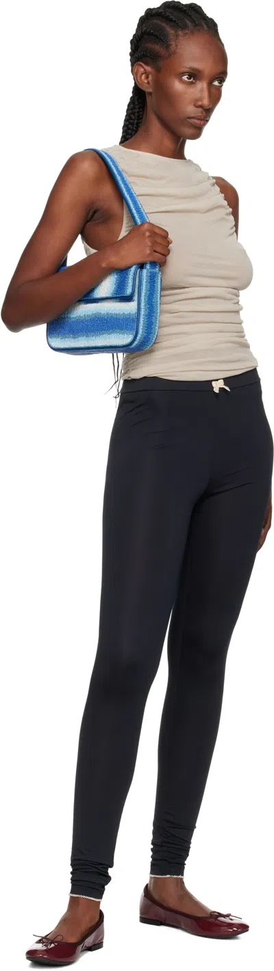 Caro Editions Black Jersey Leggings In Black