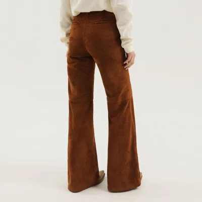 1989 Studio Corduroy Flared Leather Pants In Multi