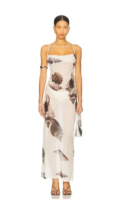 4th & Reckless Madeline Shell Printed Maxi Dress In Brown