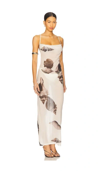 4th & Reckless Madeline Shell Printed Maxi Dress In Brown