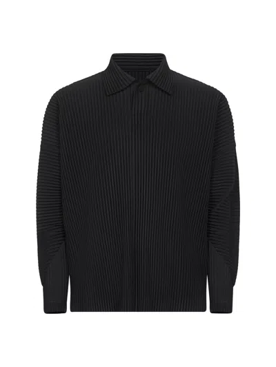 Issey Miyake Polo In Poliestere Nero  Uomo In Black