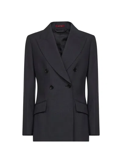 Gucci Womens Ardesia Grey Peak-lapel Double-breasted Wool Blazer In Gray