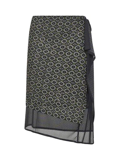 Dries Van Noten Asymmetric Skirt Featuring Geometric Design In Multi