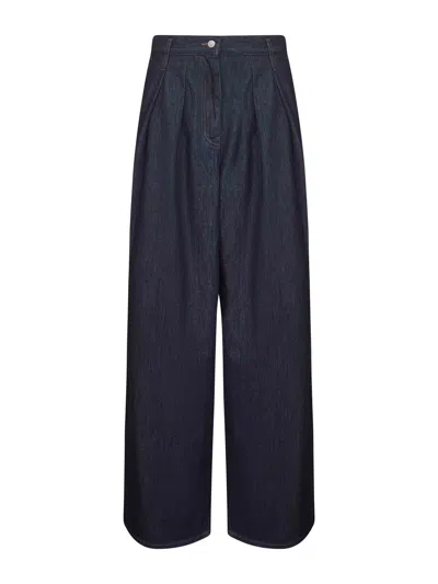 Dries Van Noten Indigo High-waisted Wide-leg Jeans With Exaggerated Length In Blue