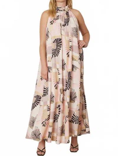 Entro Long Maxi Dress With Liner In Multi In Neutral
