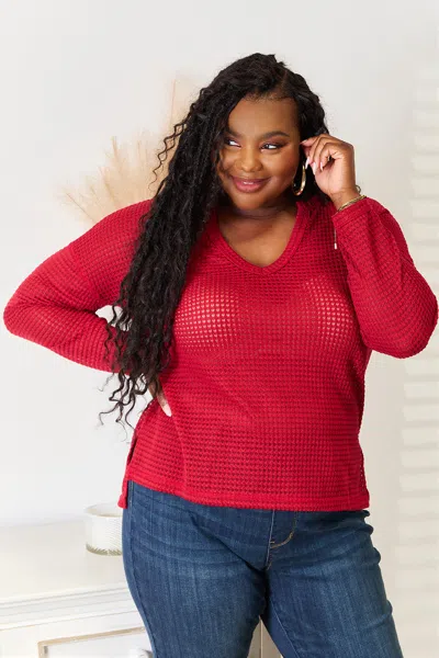 Truedames Full Size Wide Notch Relax Top In Red