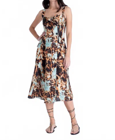 Karina Grimaldi Lexi Print Midi Dress In Multicolor In Multi