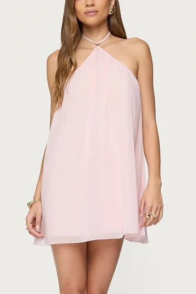 Edikted Emeline Backless Halter Mini Dress In Pink