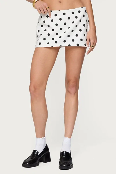 Edikted Noreen Polka Dot Low Rise Miniskort In White