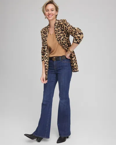 Chico's Cheetah Jacquard Blazer In Tan In Neutral