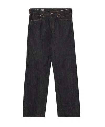 Visvim Men S Social Sculpture 01 Wide Raw Denim Pants Indigo In Black