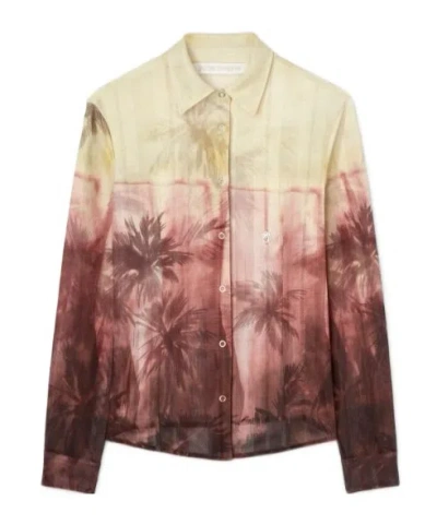 Palm Angels Sunset Palms Shirt In Burgundy