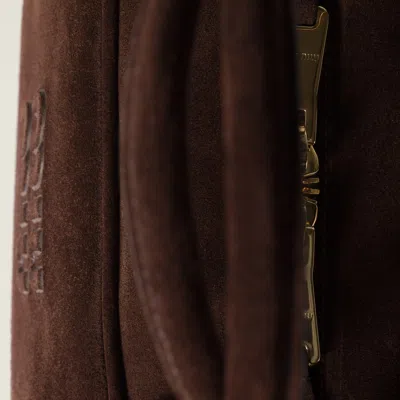 Miu Miu Rectangular Suede Tote Bag Top Handles In Brown