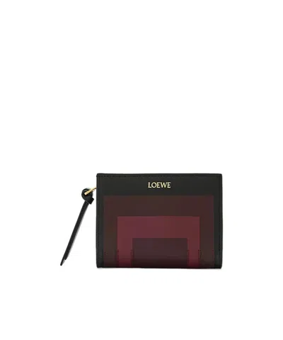 Loewe X Albers Compact Bifold Wallet In Nappa Leather In Brown