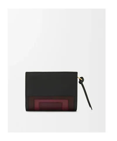 Loewe X Albers Compact Bifold Wallet In Nappa Leather In Brown