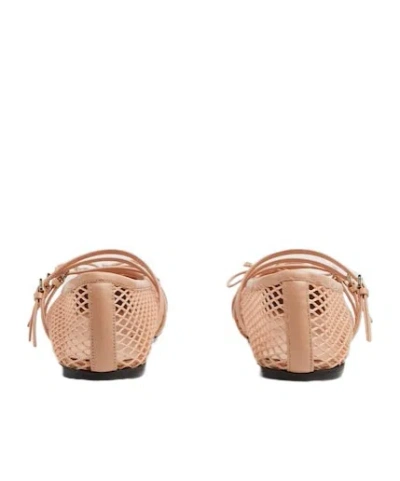 Gucci Net Nappa Triple-strap Horsebit Ballerina Flats In Pink