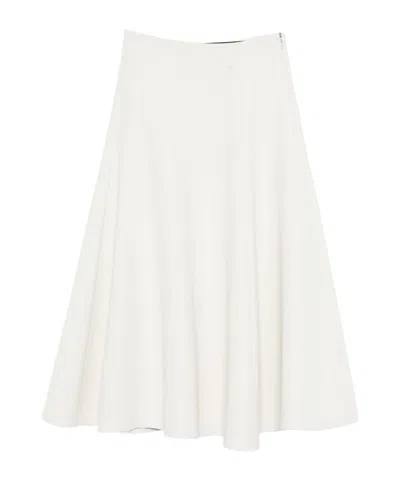 Jacquemus High Waist Flared Skirt Design In White