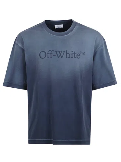 Off-white Vintage Round Neck Short Sleeve T-shirt In Blue