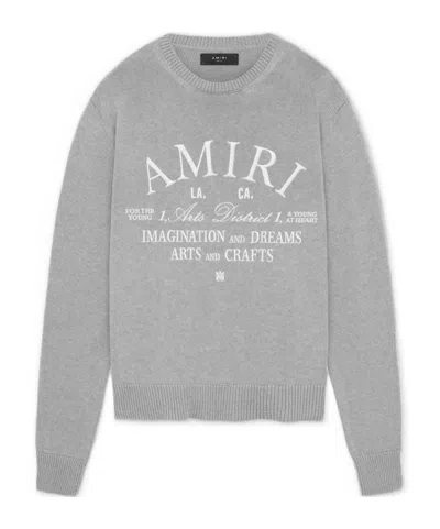 Amiri Arts District Crewneck Sweater In Gray