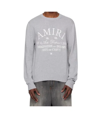 Amiri Arts District Crewneck Sweater In Gray