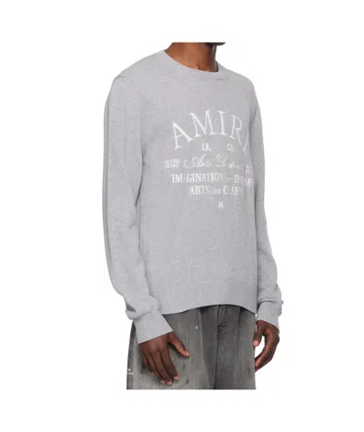 Amiri Arts District Crewneck Sweater In Gray