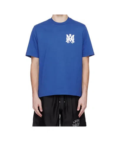Amiri Ma Logo Cotton T-shirt In Blue