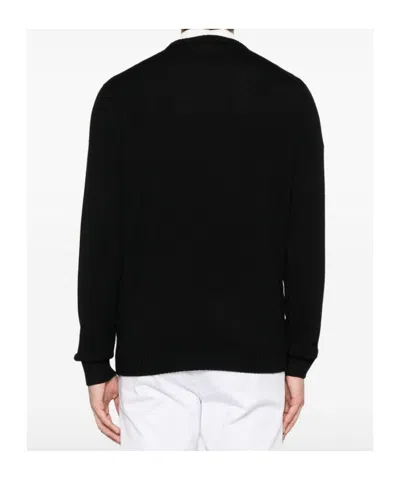 Drumohr Extrafine Merino Wool Crewneck Sweater In Black