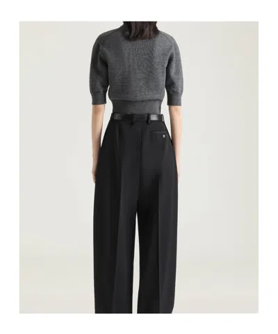 Givenchy Cropped Wool And Alpaca Polo Sweater In Gray
