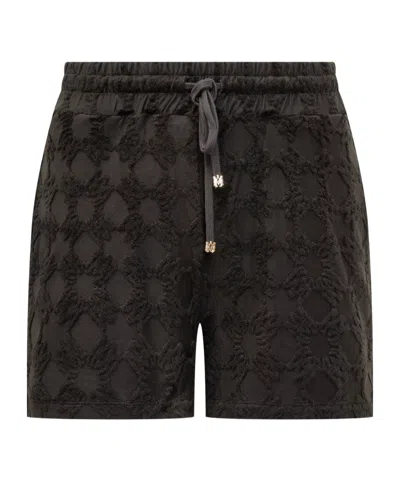 Amiri Drawstring Cotton-blend Shorts In Brown