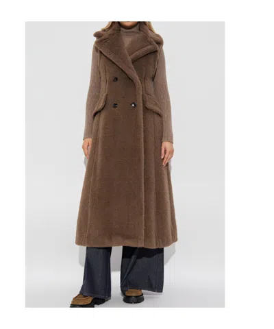 Max Mara Marrone Bronzo Alpaca Coat In Brown
