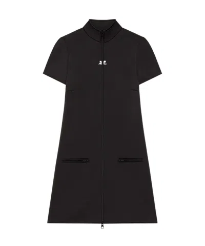 Courrèges Courregès Black Polyester Dress In Black
